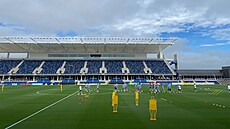Trénink �eských fotbalist� v Mansfiledu.