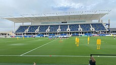 Trénink �eských fotbalist� v Mansfiledu.