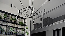 V obývacím pokoji p�edstavuje dominantu lustr W, který navrhl designér Perez...