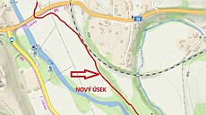 P�ipravovaný úsek Labské cyklostezky z Vest�evi do Debrného
