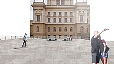 Vizualizace nové podoby terasy u Velkého divadla v Plzni.