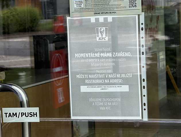 Čerstvé maso i zelenina došly, oznámilo KFC v Česku a zavřelo některé pobočky