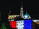 Nov� p�edstavené logo fotbalové Zbrojovky promítl klub v noci na vybrané...