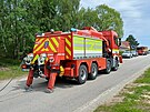 Na místo dorazil speciální hasi�ský v�z od Správy �eleznic. (16. �ervna 2026)