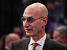 Adam Silver, komisioná� NBA, na �tvrtém finále v Madison Square Garden