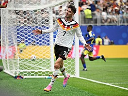 Kai Havertz slaví sedmý gól N�mecka proti Curacau.