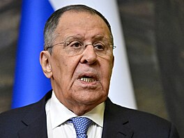 Ruský ministr zahrani�í Sergej Lavrov v Moskv� (8. �ervna 2026)