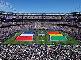 Pohled na stadion v New Jersey p�ed utkáním mezi Francií a Senegalem.