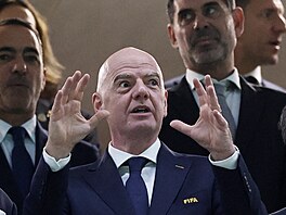 Prezident FIFA Gianni Infantino sleduje zápas �eska a Ji�ní Koreji na...