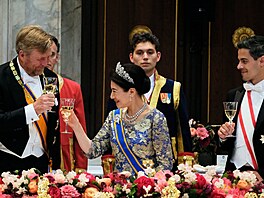 Nizozemský král Willem-Alexander, japonská císa�ovna Masako a nizozemský...