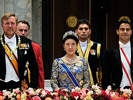 Nizozemský král Willem-Alexander, japonská císa�ovna Masako a nizozemský...