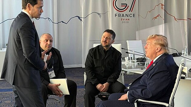 Volodymyr Zelenskyj na summitu G7 v �vianu jednal s Donaldem Trumpem. (16. �ervna 2026)