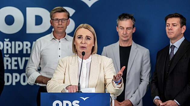 Jana �ernochov� z ODS na ideov� konferenci strany v Praze (13. �6. 2026)