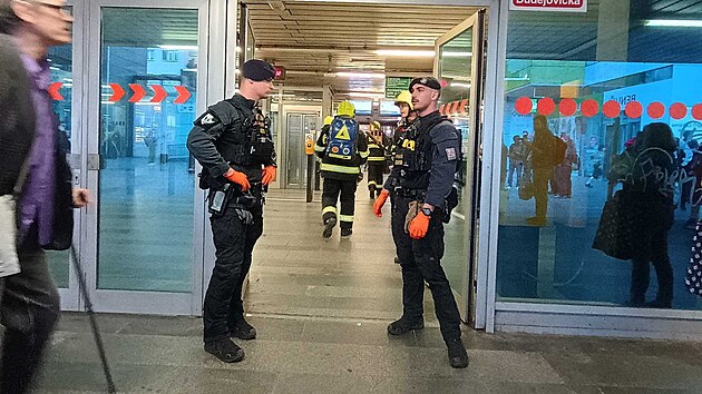 Ve stanici metra Bud�jovick� zasahuje policie. (10. �ervna 2026)