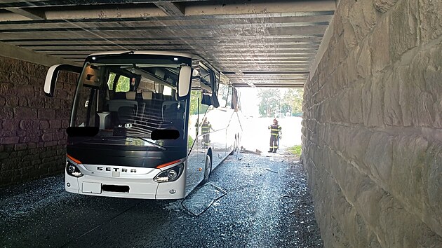 �idi� z�ejm� nerespektoval dopravn� zna�en� a uv�zl pod viaduktem. (16. �ervna 2026) 