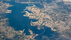 �pan�lský Ferrol na leteckém snímku (20. �ervence 2023)