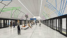 Vizualizace metra D, stanice Nové Dvory