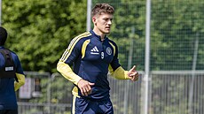 Daniel �miga na tréninku zlínských fotbalist�.