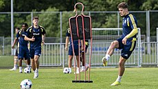 Daniel �miga na tréninku zlínských fotbalist�.