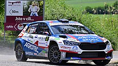 Jan Kopecký na trati závodu Rallye Hustope�e.