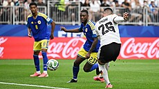 Deniz Undav st�ílí �estý gól N�mecka proti Curacau.