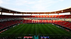Pohled na stadion v Guadalaja�e, kde se utká �eská reprezentace s Ji�ní Koreou.