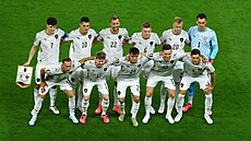 �e�tí fotbalisté na týmové fotografii p�ed utkáním s Ji�ní Koreou.