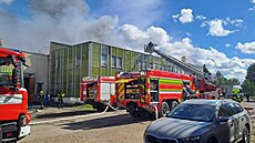 Po�ár likvidovali profesionální hasi�ské jednotky i dobrovolníci.  (11. �ervna...
