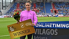 Srbská o�t�pa�ka Adriana Vilago�ová pózuje po vít�zství.