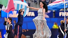 Zahajovací ceremoniál v Los Angeles p�ed zápasem domácích USA s Paraguayí. Na...