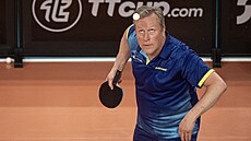 �védský stolní tenista a olympijský vít�z Jan-Ove Waldner b�hem exhibice v...