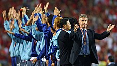 Guus Hiddink s korejským týmem na MS 2002.