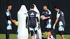 Argentin�tí fotbalisté b�hem tréninku na mistrovství sv�ta