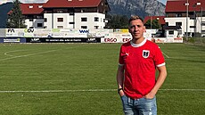 Bývalý ligový fotbalista Richard Veverka v rakouském dresu, letos byl hrajícím...