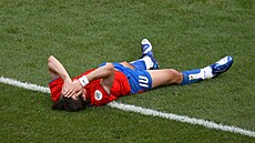 �eský zálo�ník Tomá� Rosický po porá�ce s Ghanou.