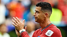 Portugalský úto�ník Cristiano Ronaldo po zápase s Demokratickou republikou...