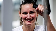 Eli�ka Brejchová se baví tréninkem na soust�ed�ní �eské reprezentace.