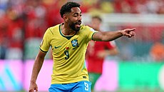 Brazilec Matheus Cunha b�hem utkání na MS s Marokem.