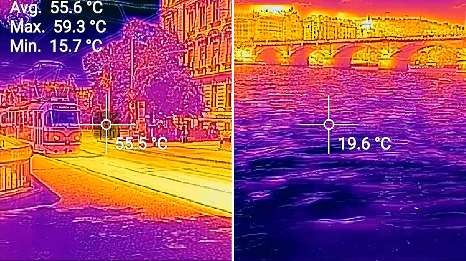 Prošli jsme Prahu s termokamerou. Ulice mají až 60 stupňů