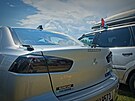 Mitsubishi kempování v Kempu Fousek v Dráchov�