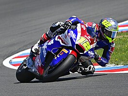 Trénink na Velkou cenu �eské republiky. Na trati jezdec kategorie Moto2 Filip...