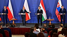 Andrej Babi�, Donald Tusk, Peter Magyar a Robert Fico na sch�zce premiér� zemí...