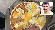Hotel a restaurace Se�, kde p�ipravují pizzu se sma�eným sýrem. Ve vý�ezu je...