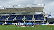 �e�tí fotbalisté b�hem ned�lního tréninku.
