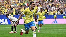 Gabriel Martinelli z Brazílie se raduje z vít�zného gólu proti Japonsku.