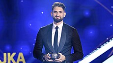 Daniel Vlada� na vyhlá�ení ankety Zlatá hokejka pro rok 2026.