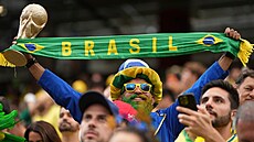 Nejen tento brazilský fanou�ek v��í, �e jeho oblíbenci dovedou zemi a� k titulu...
