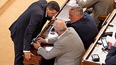 Jednání Poslanecké sn�movny. Na snímku Petr Hladík (KDU-�SL), Petr Bendl (ODS),...