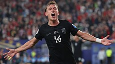 Norský fotbalista Marcus Pedersen slaví sv�j gól v utkání mistrovství sv�ta...