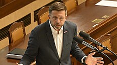P�edseda STAN Vít Raku�an na sch�zi Poslanecké sn�movny p�i jednání o zru�ení...
